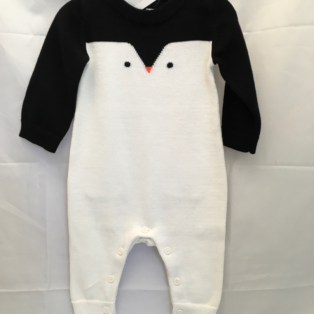Gymboree NWT 0-3 Months Penguin Sweater Onesie